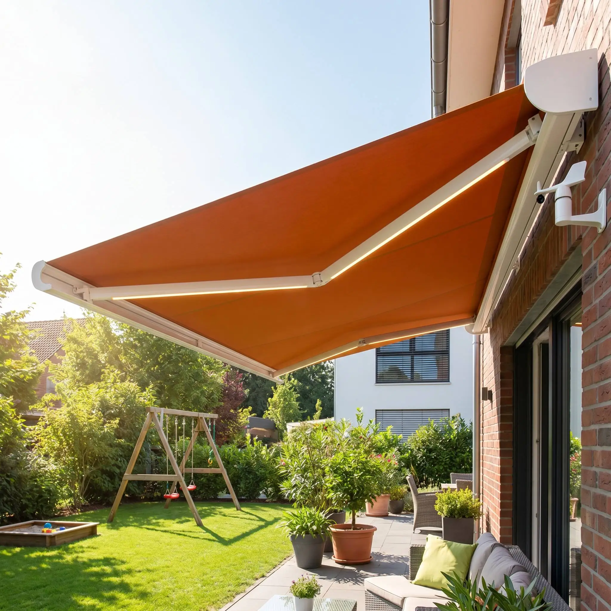 Large Sized Entrance Rainproof Sunshade Fashion Design Foldable Canopy Corrosion Resistant Acrylic Fabric Heavy Duty  Awning
