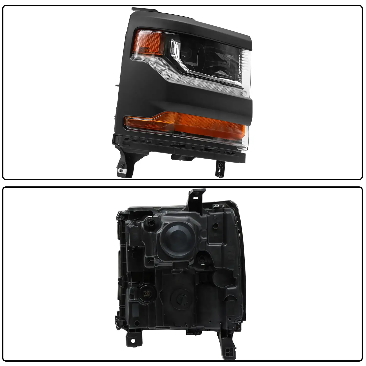 

Black Xenon Headlight Bulb Replacement for Left Side 2016-2018 Chevrolet Silverado 1500 American Version Car Light