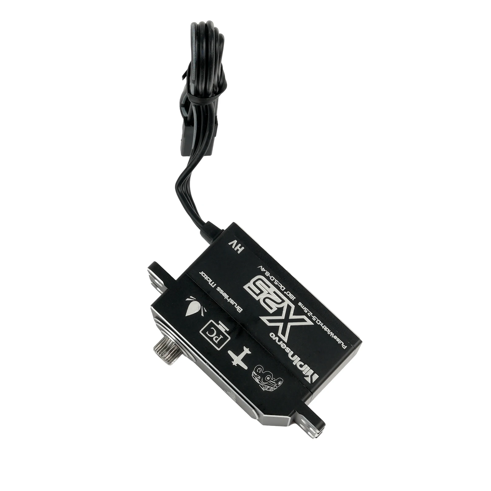 25kg.cm corpo curto metal digital servo x25 motor sem escova servos funções de energia peças para robô/carros modelo brinquedos