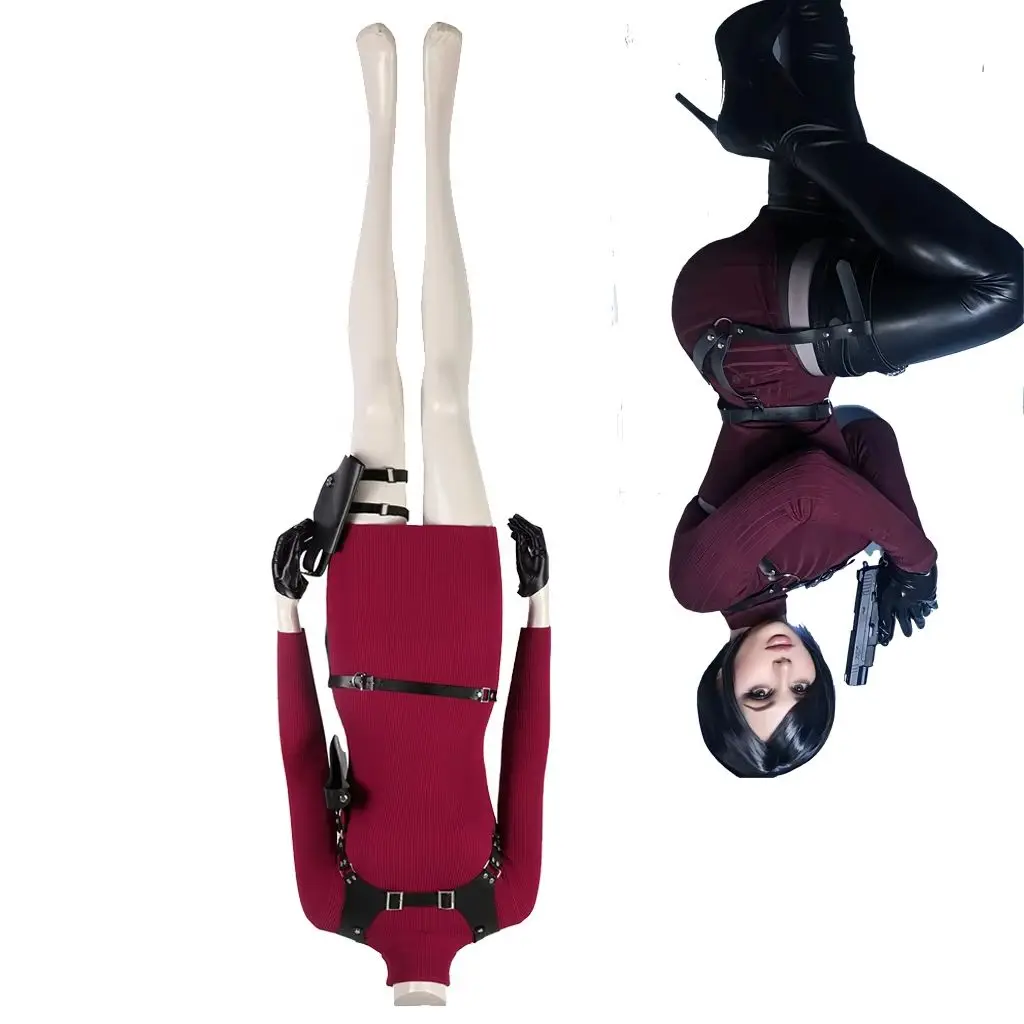 

Game Cosplay Ada Cosplay Costume Wong Dress Uniform Sexy Red Outfits With Belt Gloves Full Set For Women Halloween Costumes