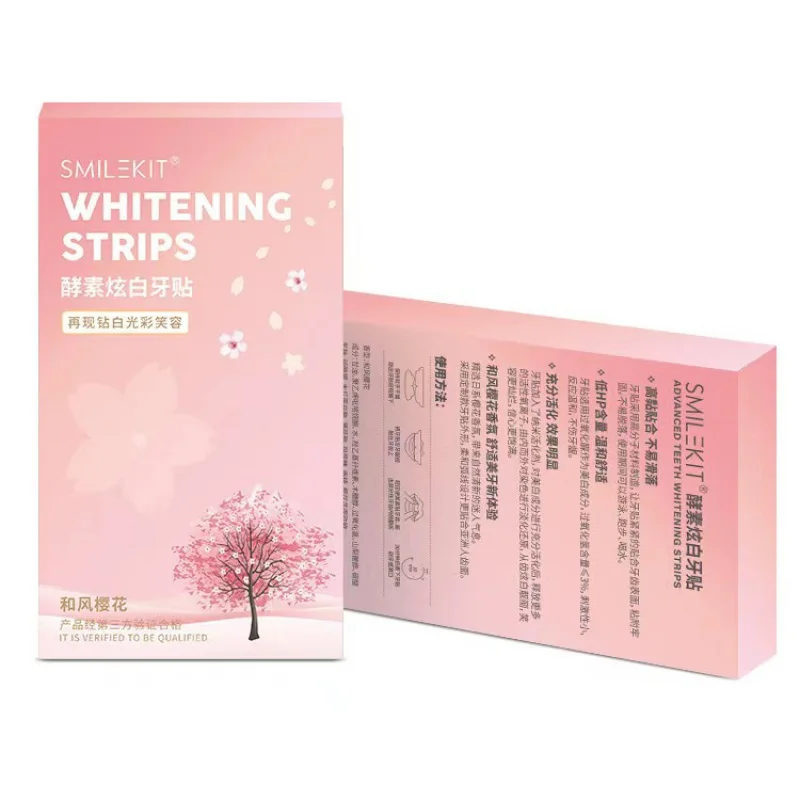 Sakura Enzyme Dazzling White Teeth Whitening Stickers efficient Oral Care pulizia dentale 7 paia Set per rimuovere le macchie gialle