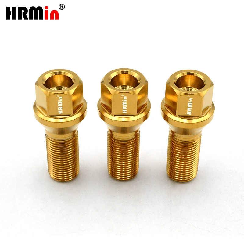 HRMin Gr5チタンホイールボルト チタンボルト 16本/20本 M14x1.5x28mm 