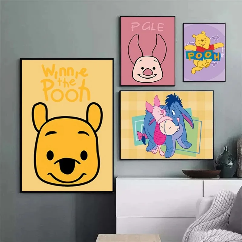 لوحة أنيمي ديزني ويني ذا بو ، ملصقات ومطبوعات كرتونية ، فن جداري ، صور لغرفة المعيشة ، ديكور منزلي ، لطيف