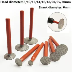 6mm Shank Diamond Grinding Burr Needle Point Engraving Carving Polishing Glass Jade Stone Drill Bit Rotary Tool Set