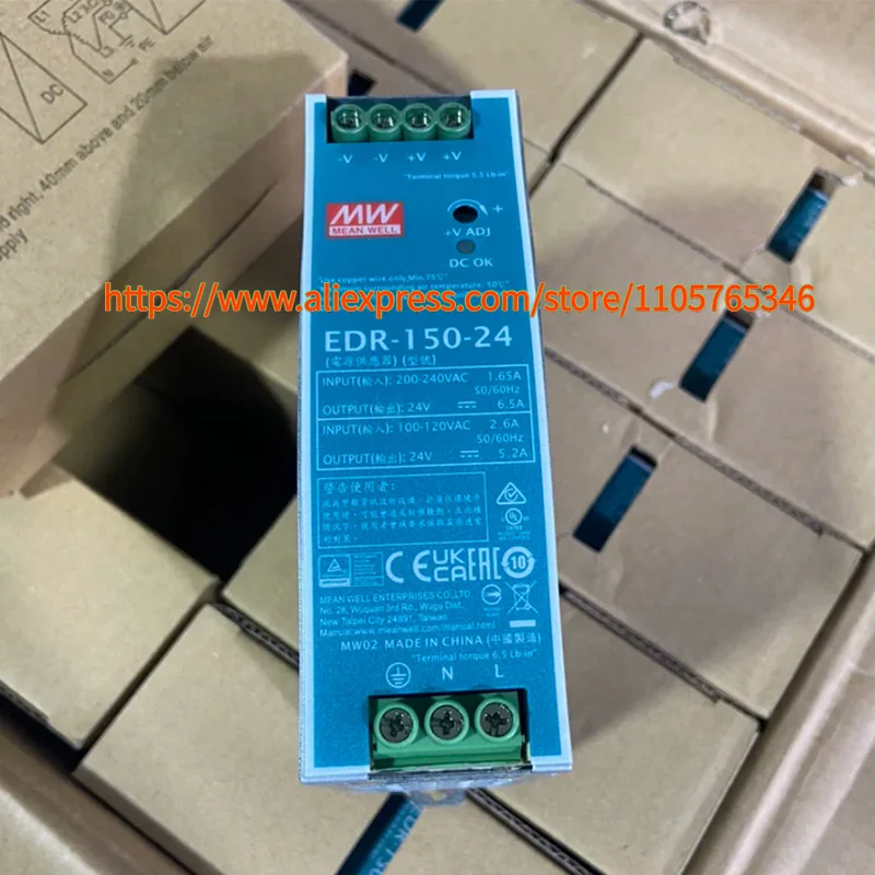 1個-edr-150-24-100-純正-mw-150w-24v-65a-スイッチング電源