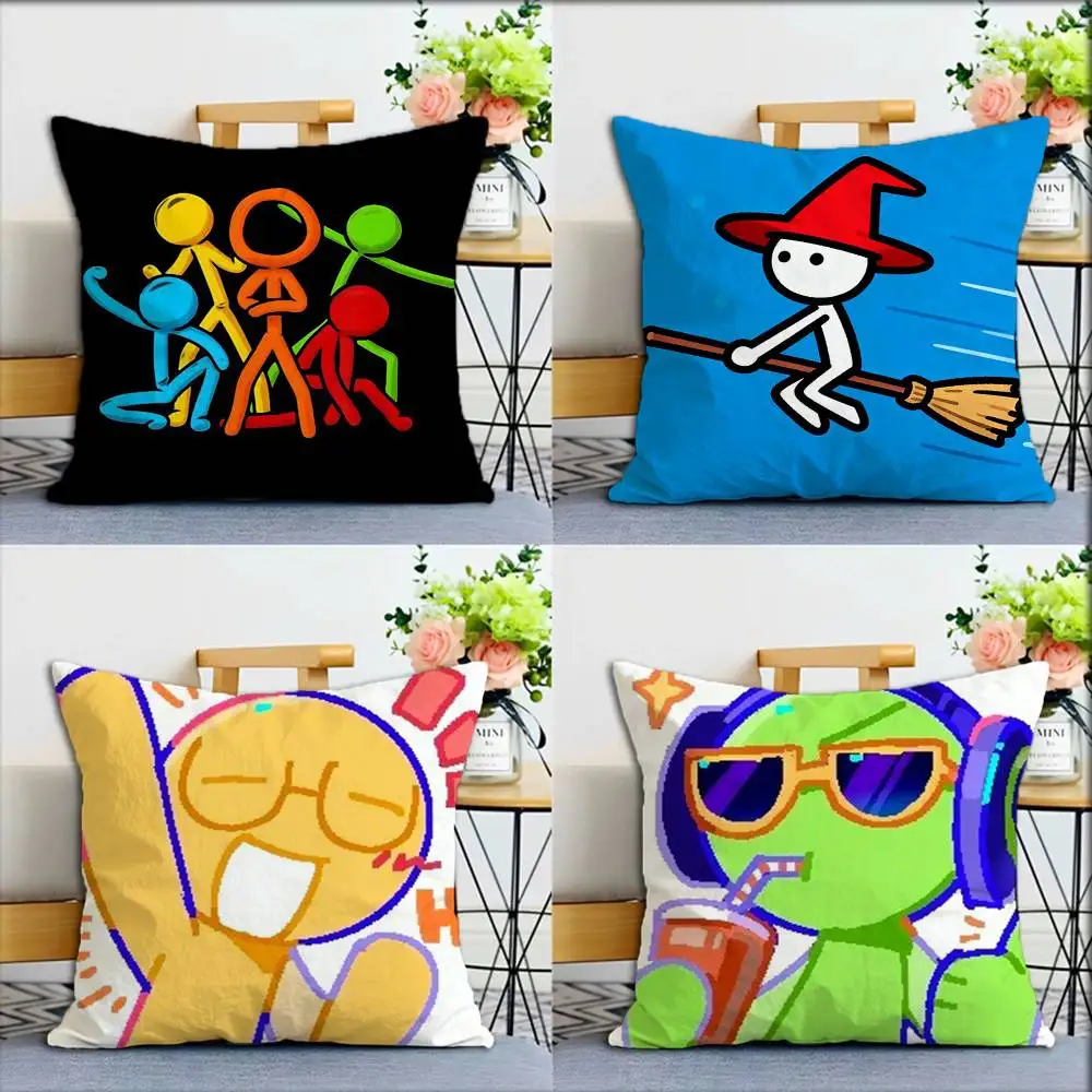 

Cartoon Stickman Matchman World Various Sizes Square Pillow Case For Car Home Bedchamber Decor
