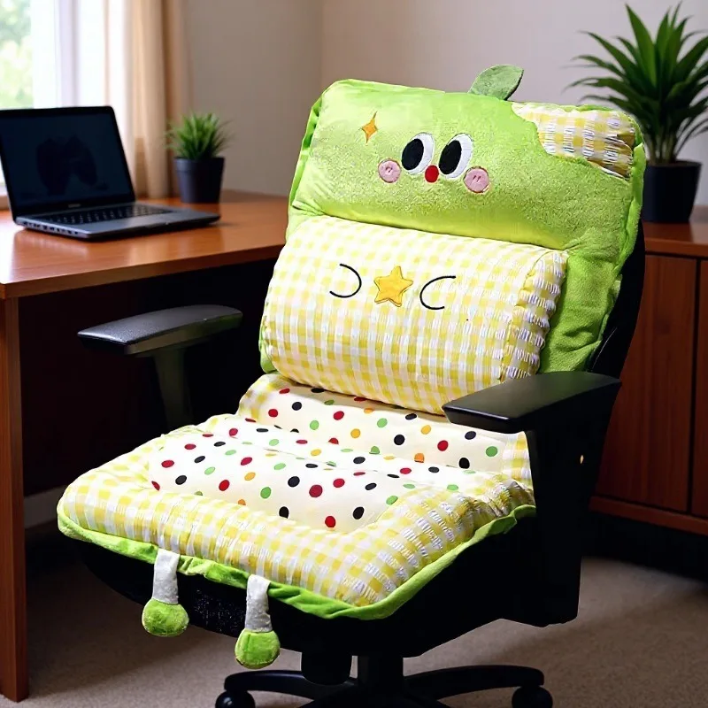 80X42X5Cm Lovely Apple Backrest Cushion Detachable Soft Hip Pad for Waist Protection Cozy Padded Seat Pads for Autumn Winter
