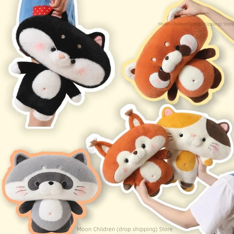 

35cm Cartoon Fairy Tale Animal Plush Doll Squirrel,Raccoon,Calico Cat,Shiba Inu Dog,Red Panda Plush Toy Child Birthday Gift