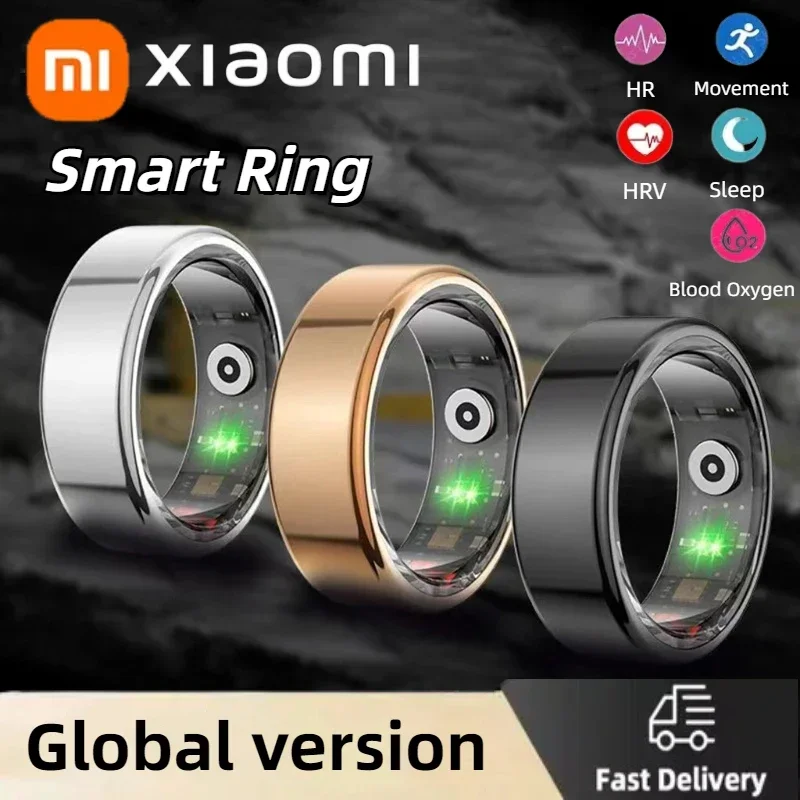 Xiaomi Smart Ring Bluetooth Health Monitoring Blood Oxygen Sleep Heart Rate Multi-sport Modes Waterproof IP68&5ATM Men Women New