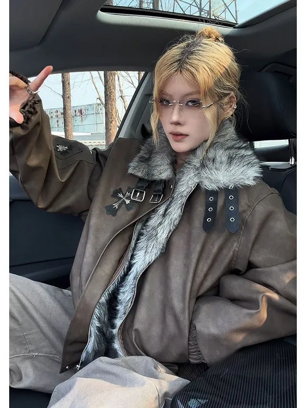 

Мужская зимняя куртка из хлопка на флисовой подкладке, свободного кроя, теплая, с дизайном Mountain Eagle, модная, универсальная верхняя одежда