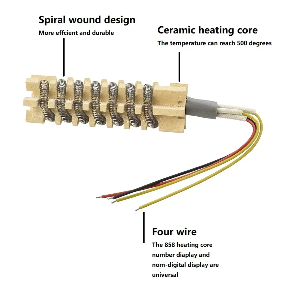

220V 700W 450W Heater Ceramic Heating Element Core For 858D 850A 8018 8586 Soldering Hot Air Rework Gun