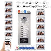 7 Inch Touch Screen Smart Tuya Wifi Video Intercom for Apartments Unit 8/10/12 with RFID Card/APP Door Lock Camera Systerm