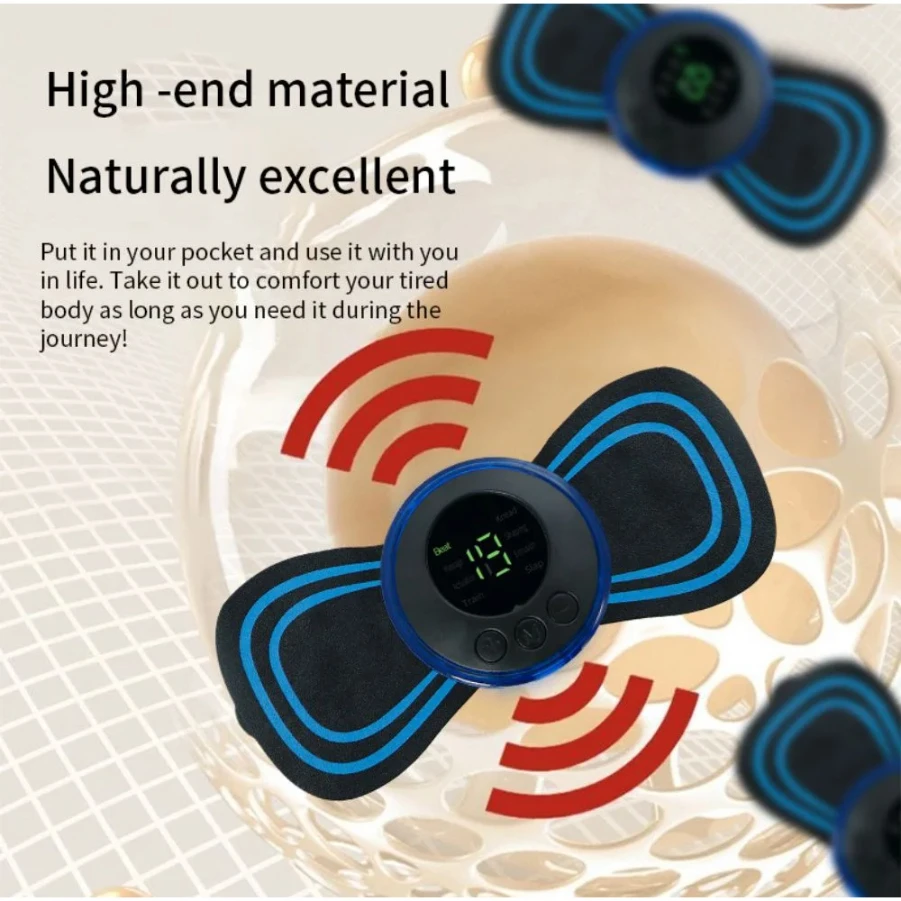 8 Modes 19 Gears Electric Pulse Neck Massager Cervical Back Muscle Pain Relief Tool Shoulder Leg Body Mini Massage Relax Cushion image 5