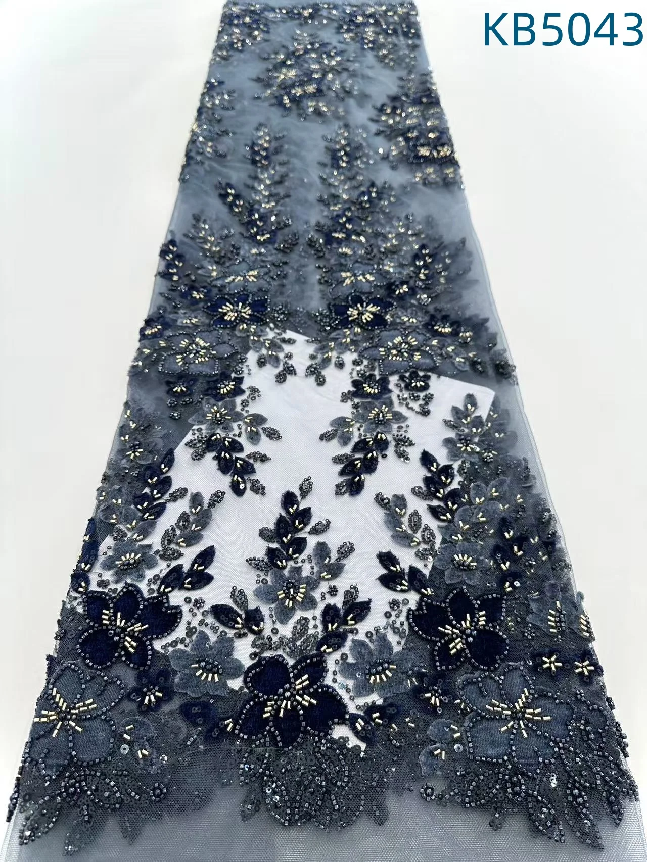 

Nigerian Lace Fabrics 2025 Velvet Sequins Beaded Lace Fabrics Sequence Green Tulle Lace For Wedding Party Dresses KB5043