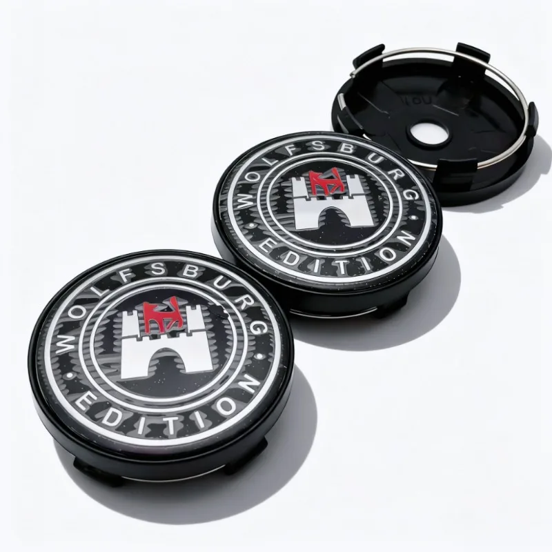 4 Stück Wolfsburg Logo Emblem Abzeichen Auto Radnabenkappen 60 mm 56 mm Räder Nabenkappe Felgenradkappen Staubschutz Ersetzen Sie Autozubehör – Detail 3