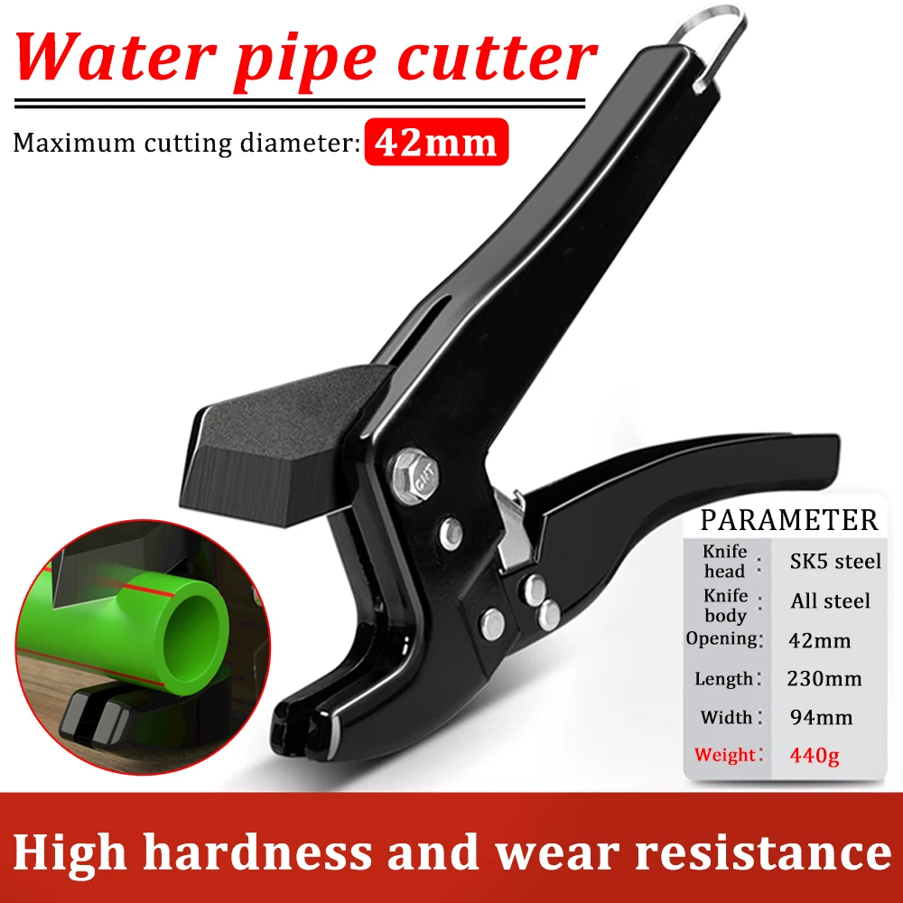 33-65MM Industrial Grade Pipe Cutter Scissors Cuts For PVC/PU/PP/PE Vinyl And Rubber Tubing Pipes Manual Ratchet Scissors