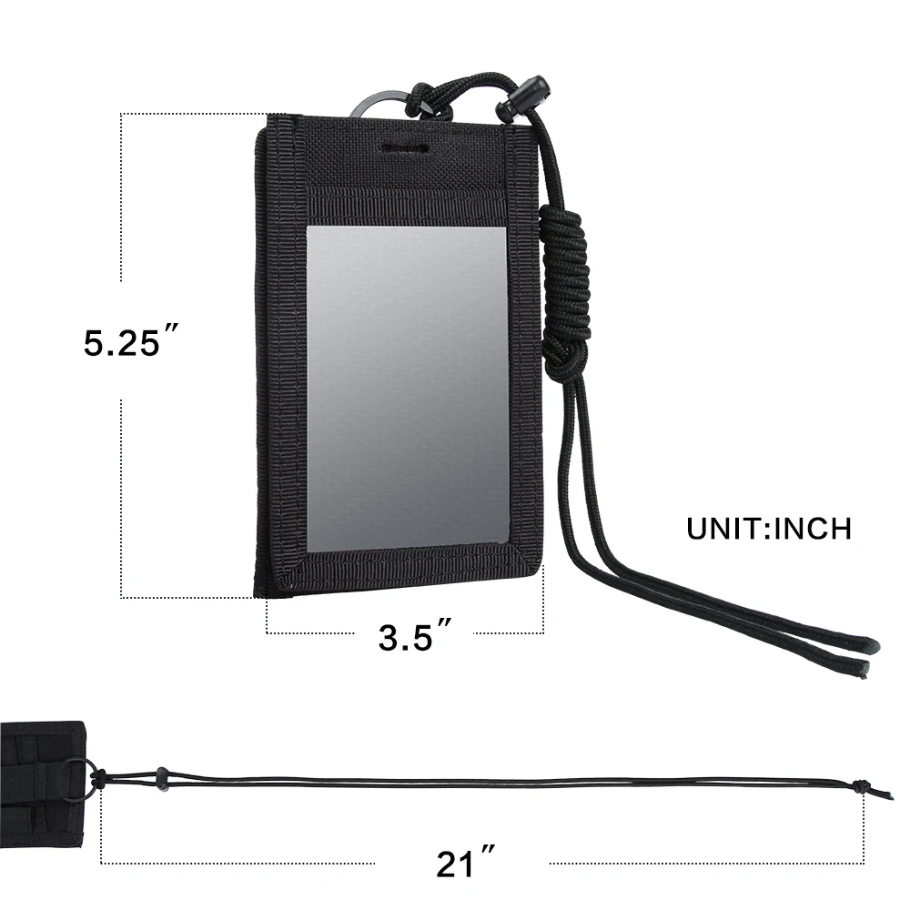 EXCELLENT ELITE SPANKER Tactical Badger Vertical ID Holder  Lanyard Card File Hanging Holder Adjustable Credit Card Holder