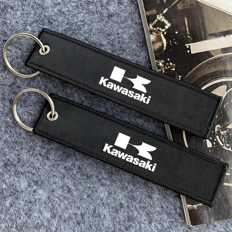 Chaveiro bordado para motocicleta, chaveiro dupla face retrô para kawasaki vulcan s z750 z900 nomad ninja clássico 250 ninja h2 ZX-6R
