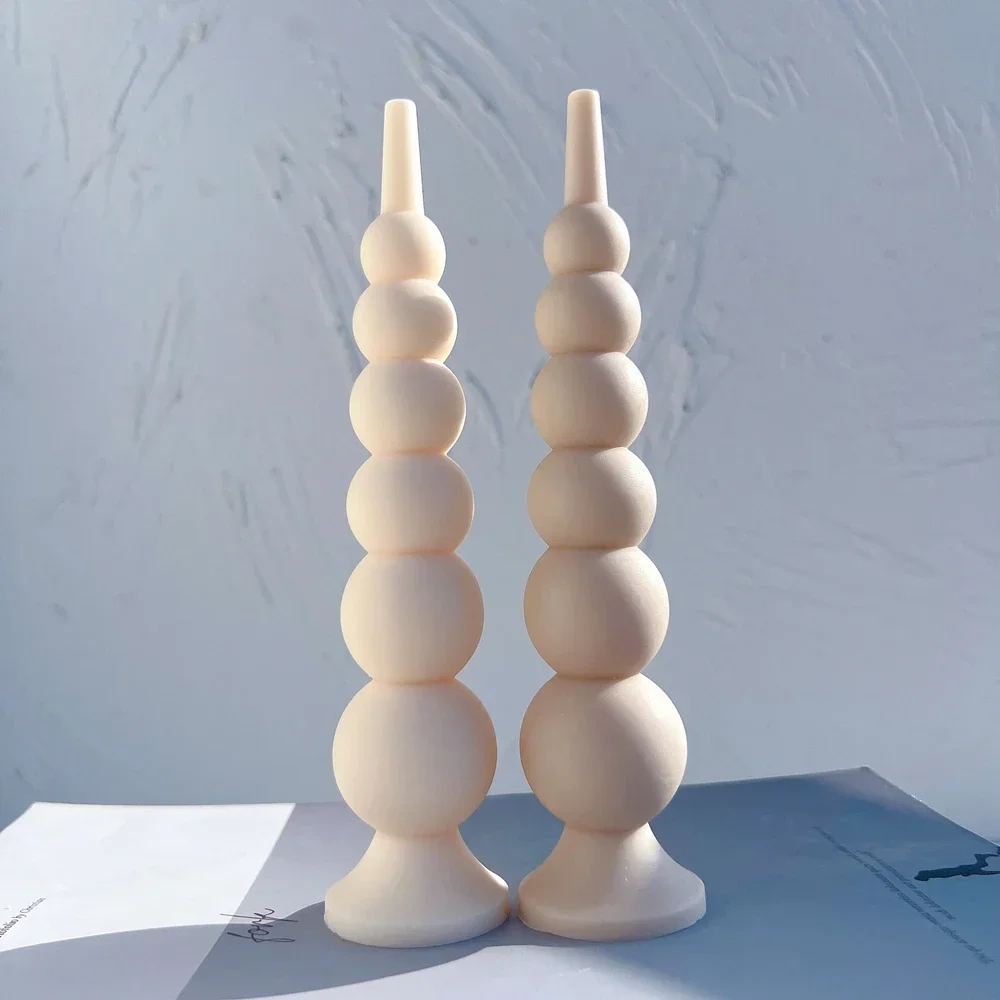 

Round Pillar Candle Molds Geometric Abstract Decorative Column Soy Wax Mold Cylindrical Ball Silicone Mould