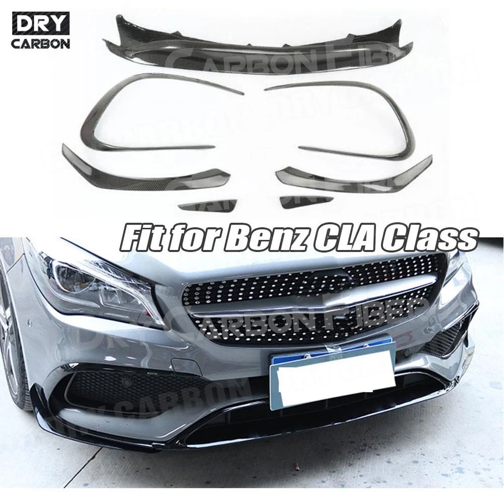 

Carbon Front Bumper Lip Splitters Flaps Canard for Benz CLA Class W117 CLA45 AMG 2016 2017 2018 Car Trim Accessories Tuning