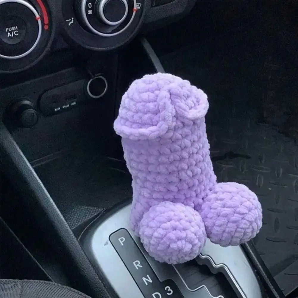 Creative Car Gear Shift Lever Cover Sleeve Protector Cock Shape Gear Lever Decoration Gear Shifter Knob Knitted Sweater Sleeve