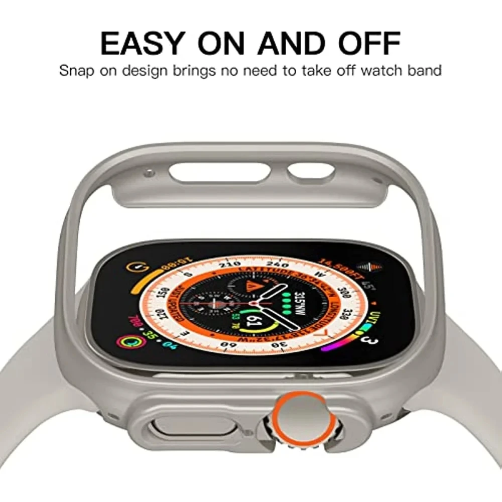 غطاء غير لامع لساعة أبل الترا 2 49 ملم حافظة صلبة من البولي كربونات المقاومة للصدمات حافة واقية من الصدمات iWatch Series Ultra 49 ملم