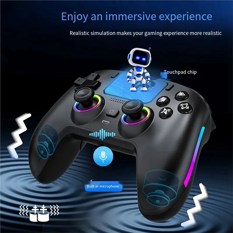 ABFN-Gamer Controller For PS5 Wireless Gamepad Gyro Sensor Hall Joystick Effect Trigger And Built-In Speaker RGB