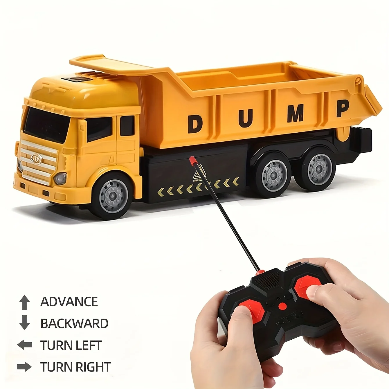 Juguete de vehículos de construcción con control remoto, camiones de juguete de construcción RC con excavadora, grúa, mezclador de cemento, camión volquete, C eléctrico