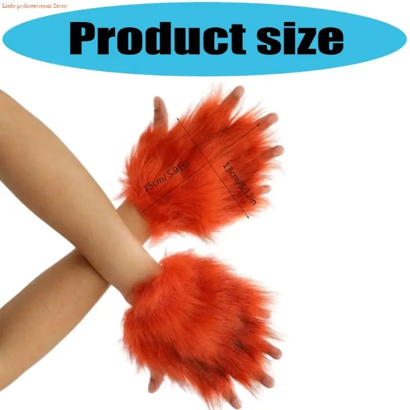 F92D koty rękawiczki z pazurami Fursuit zwierzęcy wilk lisy łapy rękawiczki kostium cosplay na Halloween akcesoria Therians Gear