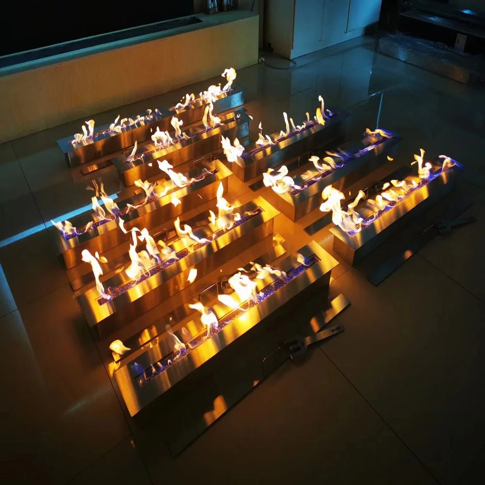 Eco-friendly 40 Inch Intelligent Electric Bio Ethanol Design Fireplace 1000mm Inserts Heater Alcohol Real Flame Fireplace view 6