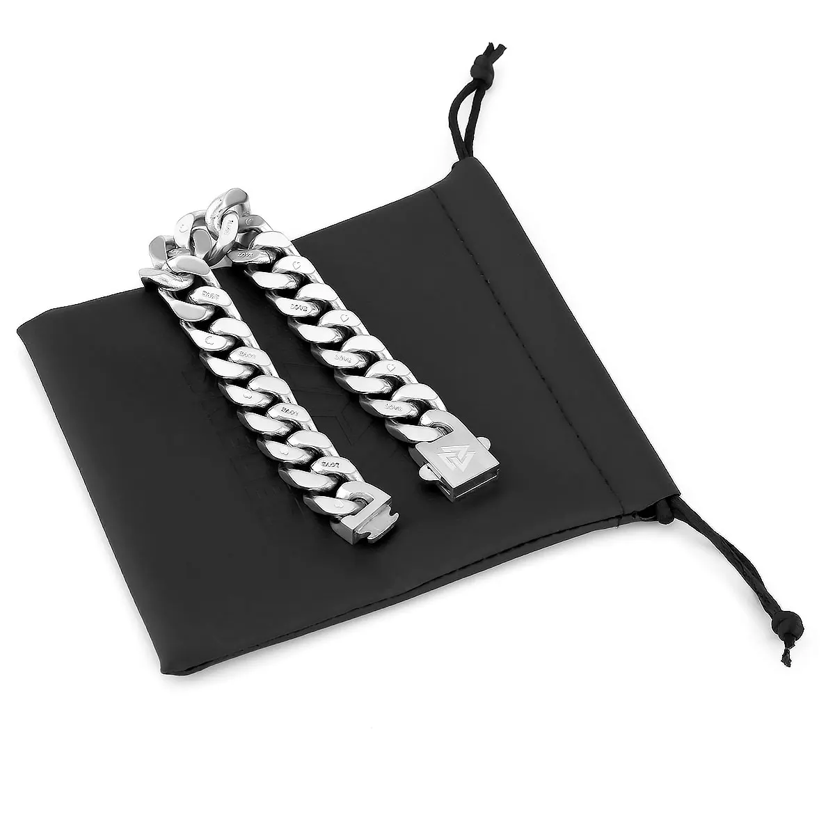 New Design Original LOVE Cuban Chain Bracelet Fashion Punk Men Stainless Steel Bracelet for Best Friends Gift Jewelry Accessory
