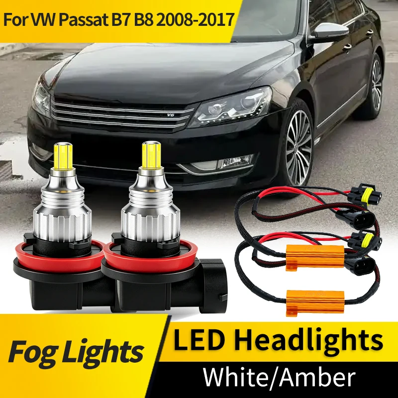 

2PCS H11 LED White Fog Light For VW Passat B7 B8 2008-2017 Canbus 12V Lamps Bulb with Decoder H11 H8 H16(JP) Car Accessories