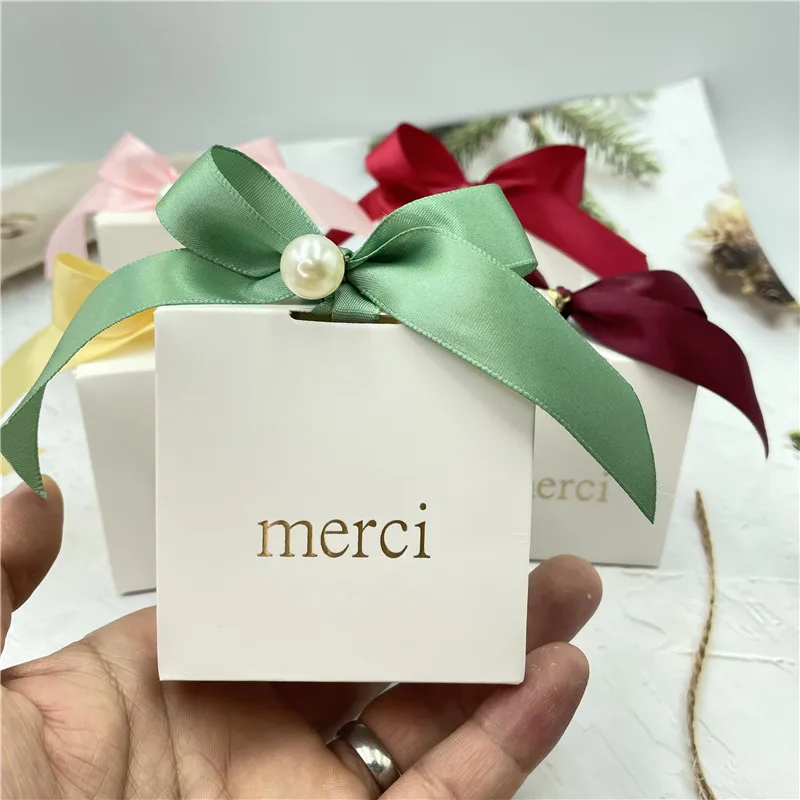 10pcs White Paper Box Small Gift Packaging Boxes Wedding Gifts For Guests Candy Box Baby Shower Party Christmas Sweet Boxes