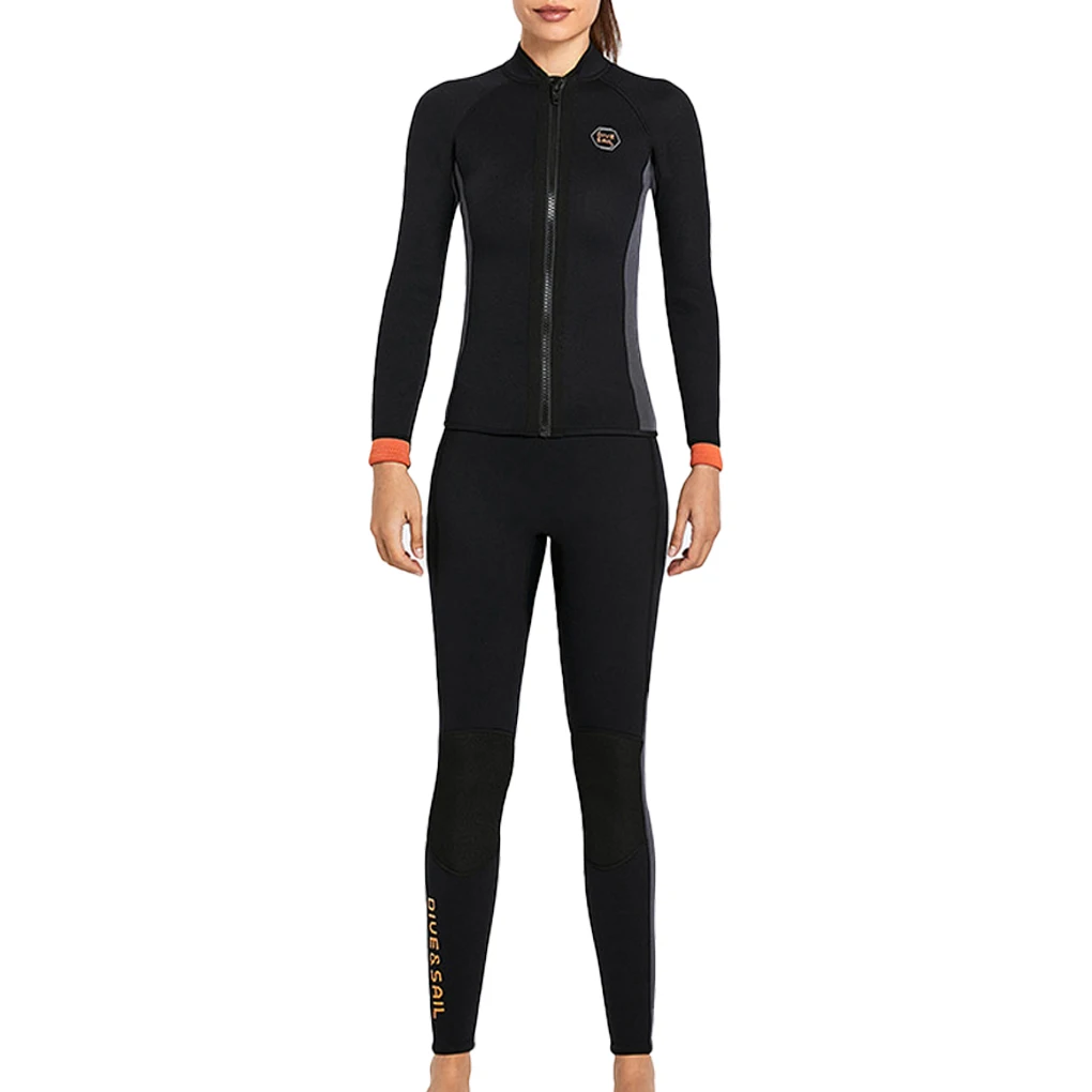 Jaqueta de mergulho quente boa elasticidade maiôs wetsuit feminino preto l