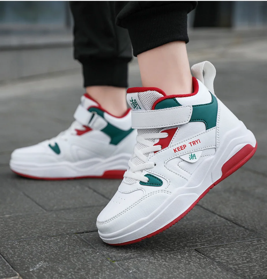 

Fashion Kids Shoes Boys Sneakers Leather Autumn Skateboard High Top Casual Sneaker School Basketball Sports Shoes for Boy