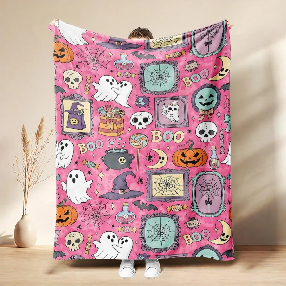 Korean Fashion Flannel Blanket, Kat-seye Music Warm Throw Blanket for Winter Couch Bed Fluffy Bedspread, Gift for Back-to-school