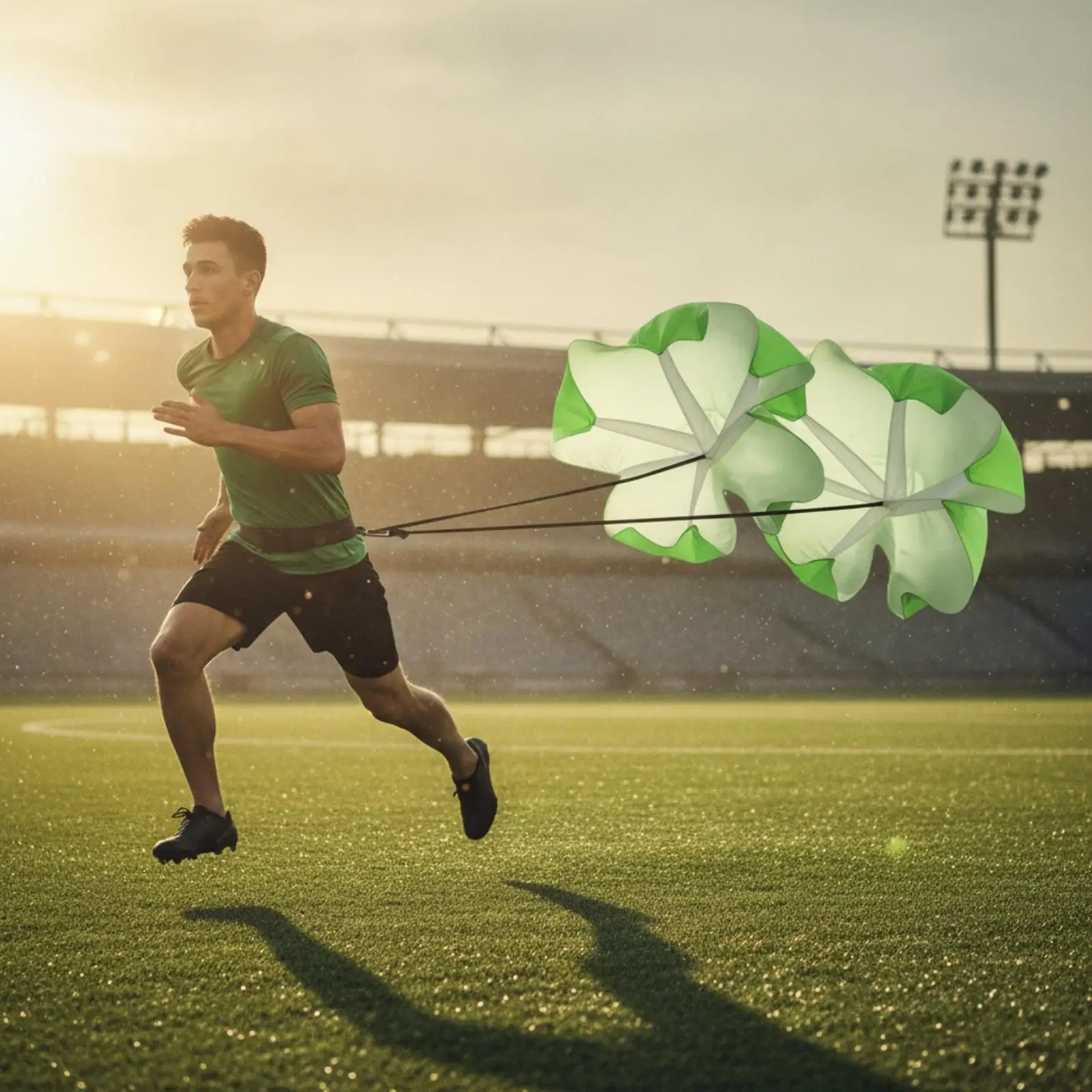 Double Canopy Resistance Parachute Portable Running Parachute with Adjustable