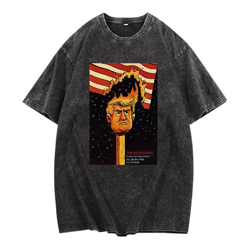 

Washed Retro "The Reckoning" Political Street Tee