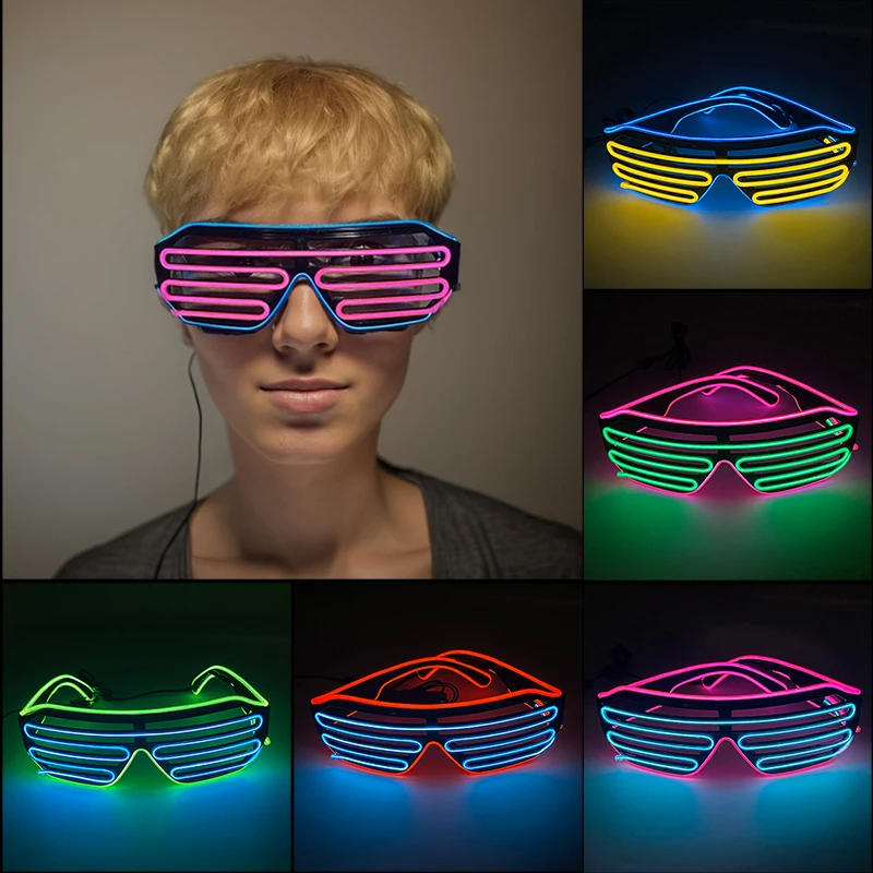 Colorful LED Light up Shutter Glasses Flashing Glasses GlowIn the Dark For DJ Club Bar Wedding Birthday Party Décor Show Props