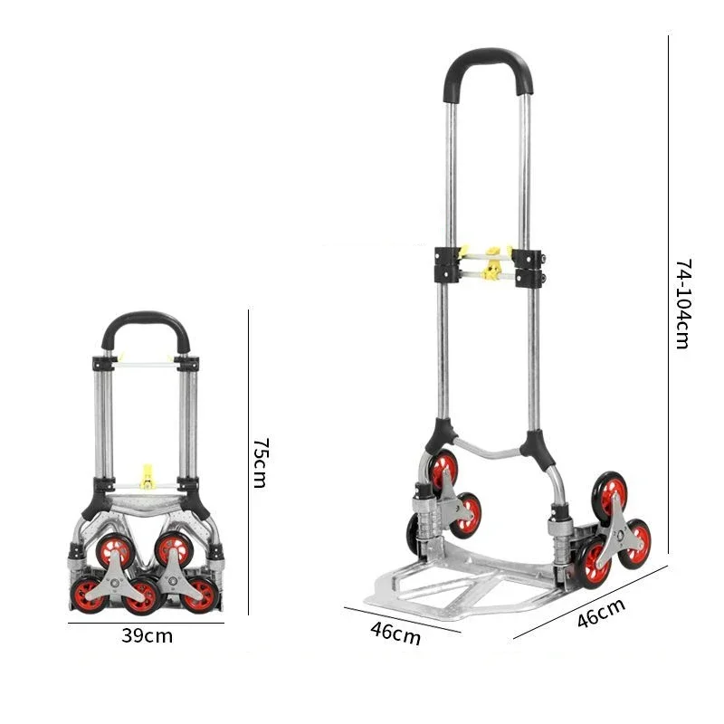 

Step Climbing trolley luggage cart Aluminum Collapsible Portable Dolly for Travel Shopping