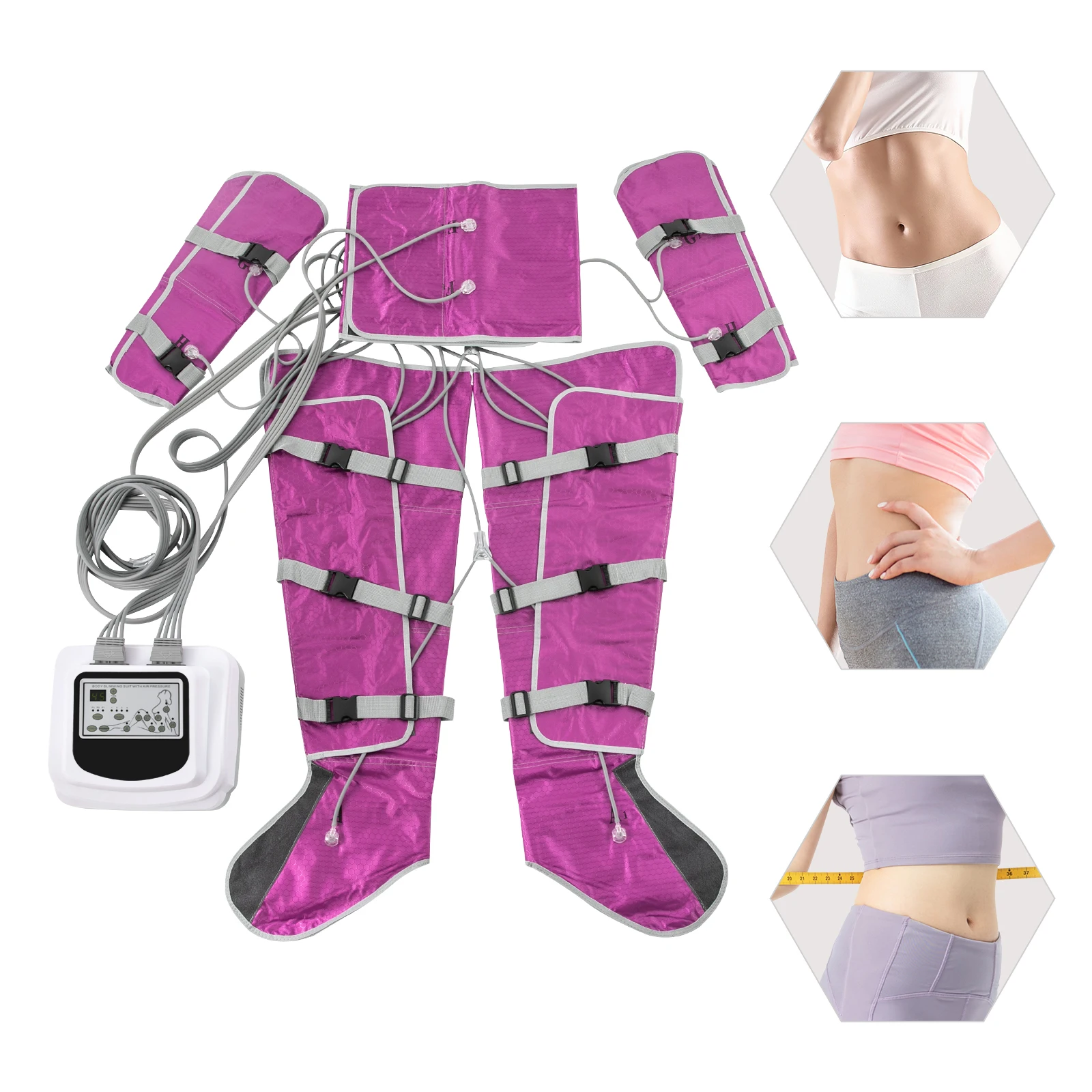Máquina de Masaje Linfático y Drenaje - Terapia de Compresión de Aire para Pérdida de Peso - Tratamiento Apto para Piernas, Pies, Cintura y Brazos