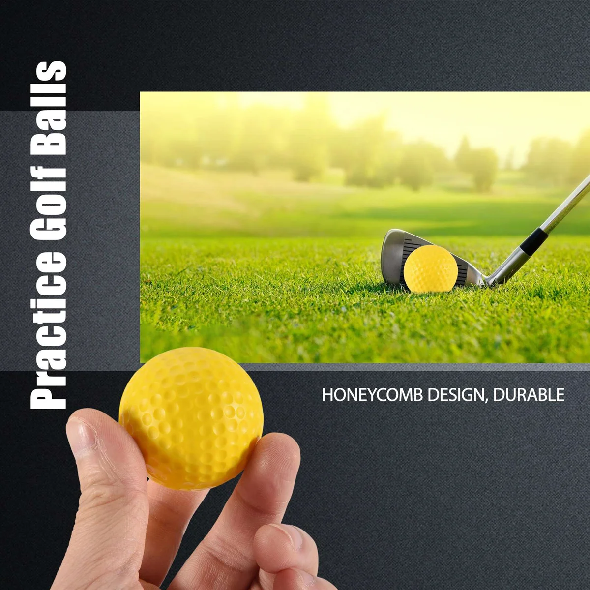 10pcs Yellow Soft Elastic Indoor Practice PU Golf Ball