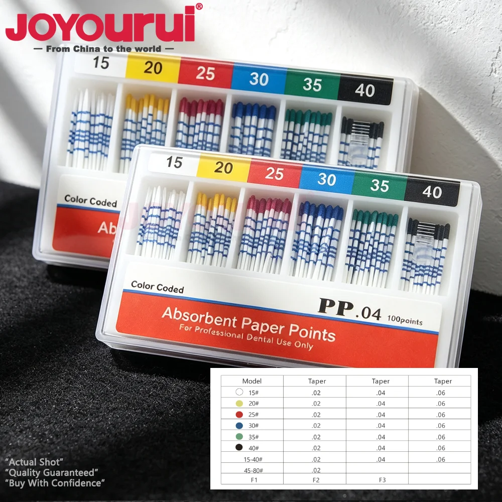 With Scale PP Taper F1 F2 F3 F4 F5 Dental Endodontics Paper Tip Cone Disposable Dental Absorbent Paper Point Dentistry Materials