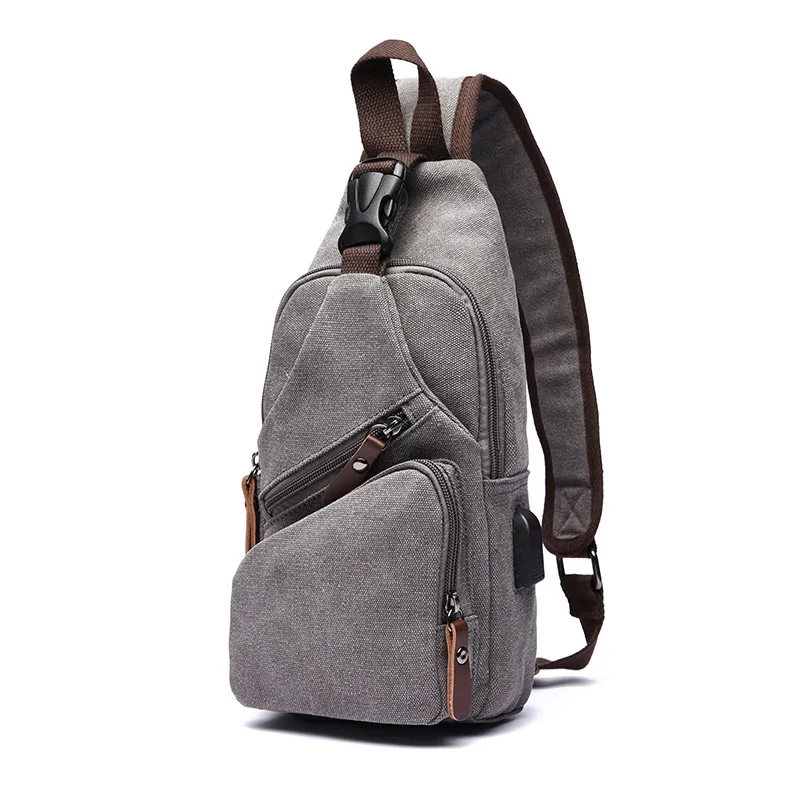 Fashion Canvas Chest Bag Men Ladies Crossbody Shoulder Bag Messenger Bag Multifunctional Mini Belt Waist Bag