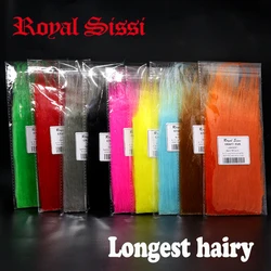 8packs/set longest haired artificial craft fur fluffy long synthetics fibers fly tying material for salmon pike streamer flies
