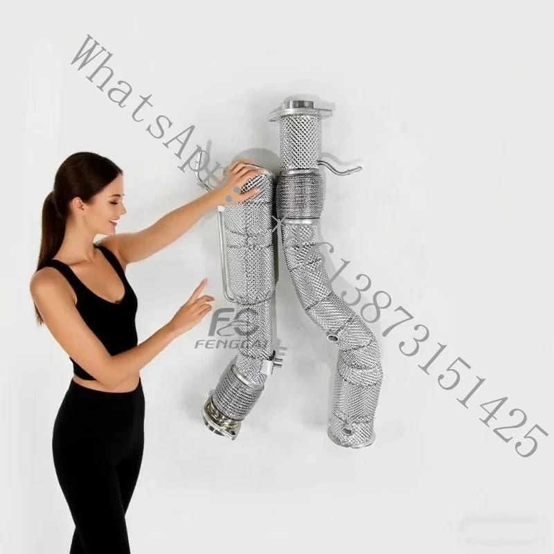 Suitable downpipe without catalytic converter with thermal protector X3M F97 X4M F98 S58 3.0 stable quality exhaus