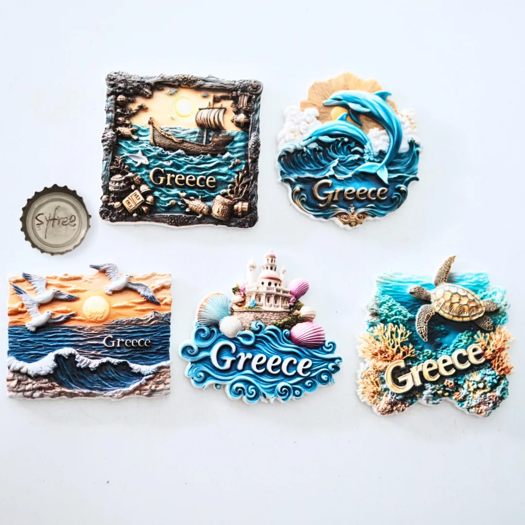 

1pc, Greece ocean Fridge Magnets, Ocean Scenery Fridge Magnets, Sunset Fridge Magnets, Greece Tourism Fridge Magnets, Sailboat F