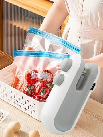 Mini Handheld Heat Bag Sealing Machine Plastic Food Package Sealer Clip-on Bag Sealer Portable Food Packaging Sealer