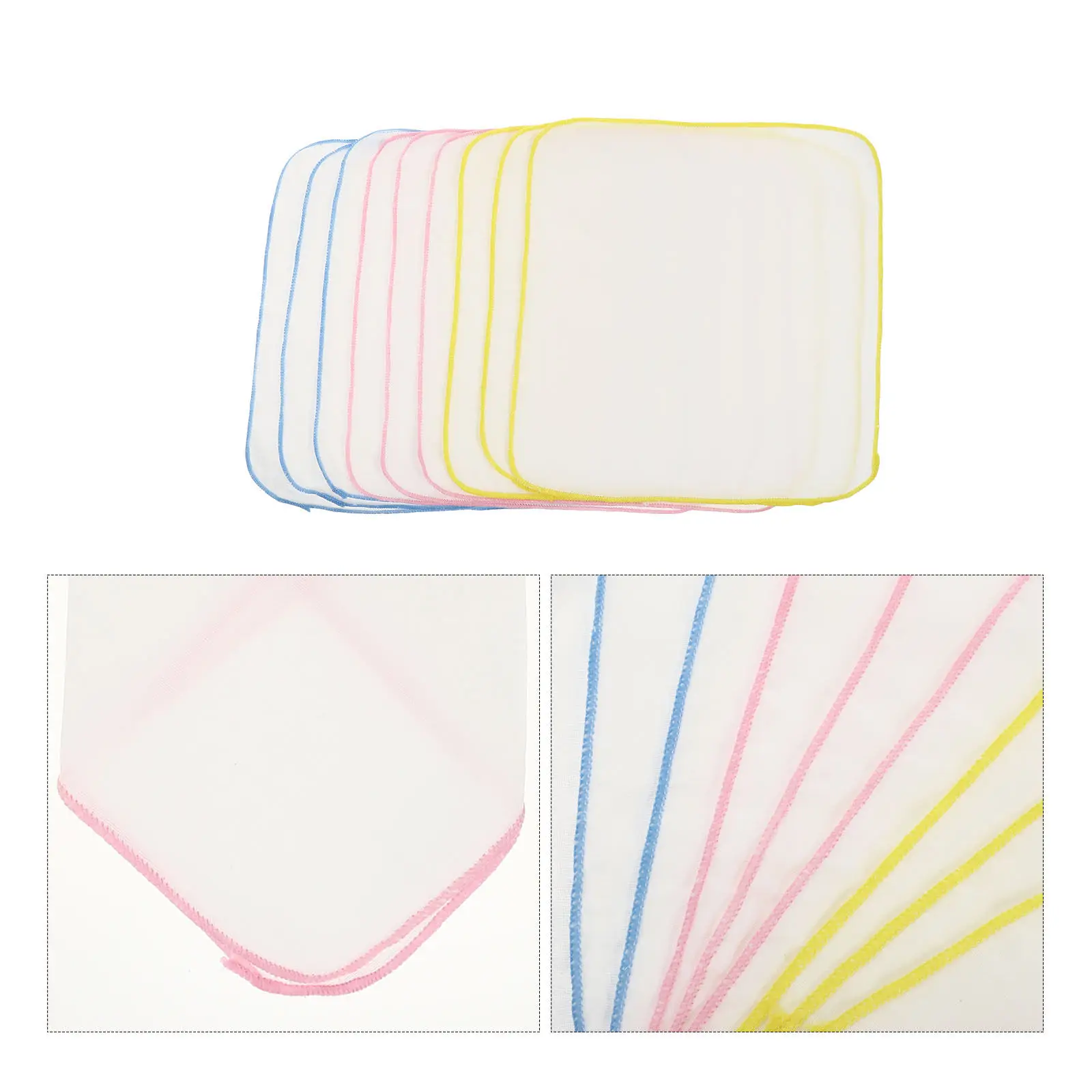 

9Pcs Baby Burp Cloths Soft Cotton Infant Burping Towels Newborn Bibs Absorbent Drool Bibs Washable Reusable Baby Square Towels