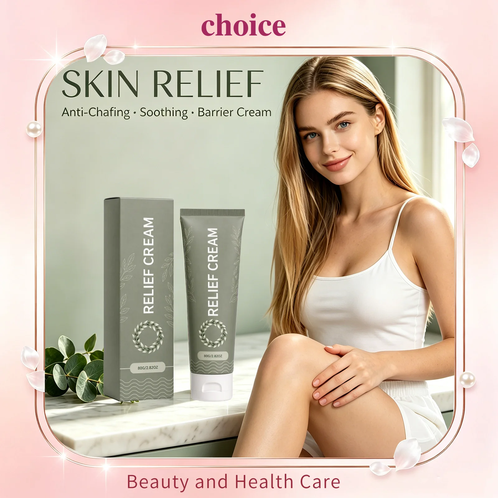 Anti Chafing Cream for Thighs Intertrigo Skin Fold Barrier Cream Soothing Anti-Itch Moisturizing Body Butter Anti-Friction Cream